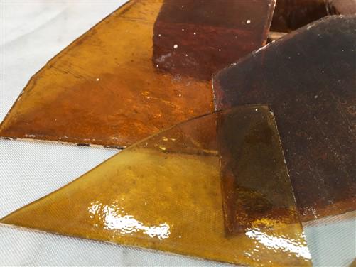 Craft Supplies & Tools > Raw Materials > Glass - Honey Gold Stained Glass Reclaimed Church Window Shards Fragments, Art Gl...