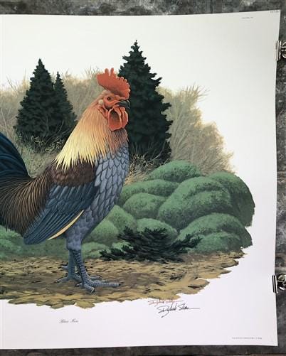 Art & Collectibles > Prints > Lithographs - Richard Sloan, Blue Hen, Signed Print, 28x22, Wade Collection, Plate 43 by The...