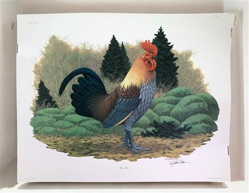 Art & Collectibles > Prints > Lithographs - Richard Sloan, Blue Hen, Signed Print, 28x22, Wade Collection, Plate 43 by The...