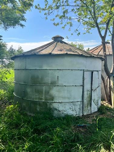 Home & Living > Outdoor & Gardening > Garden Decoration - Grain Bin, Vintage Storage Shed, Rustic She Shed, Garden, Tiny H...