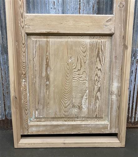 Antique French Single Door (31.5x81) Glass Pane Door with Jamb, Encased Door T20