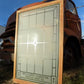 Etched Frosted Clear Glass Vintage Church Window, Architectural Art Glass, C