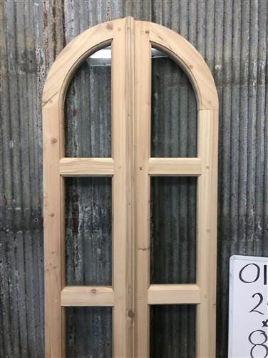 Arched French Double Doors (24x80) 3 Pane Glass European Styled Doors O16