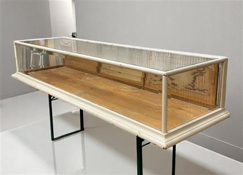 Home & Living > Home Decor > Seasonal Decor - Wood Framed Bevel Glass Case, Vintage Store Countertop Showcase, Collector C...