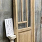 Antique French Single Door (27.5x82) Glass Pane Door with Jamb, Encased Door T12