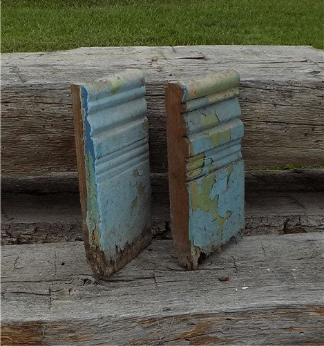 Home & Living > Home Decor > Wall Decor > Wall Hangings - 2 Plinth Blocks, Door Trim Molding, Architectural Salvage Antiqu...