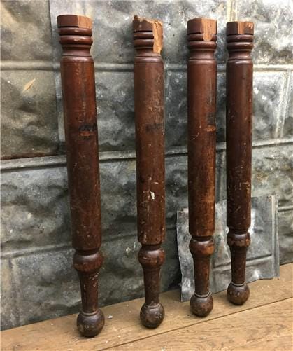 Home & Living > Furniture > Dining Room Furniture > Kitchen & Dining Tables - 4 Wooden Table Legs, Harvest Folk Art, Archi...