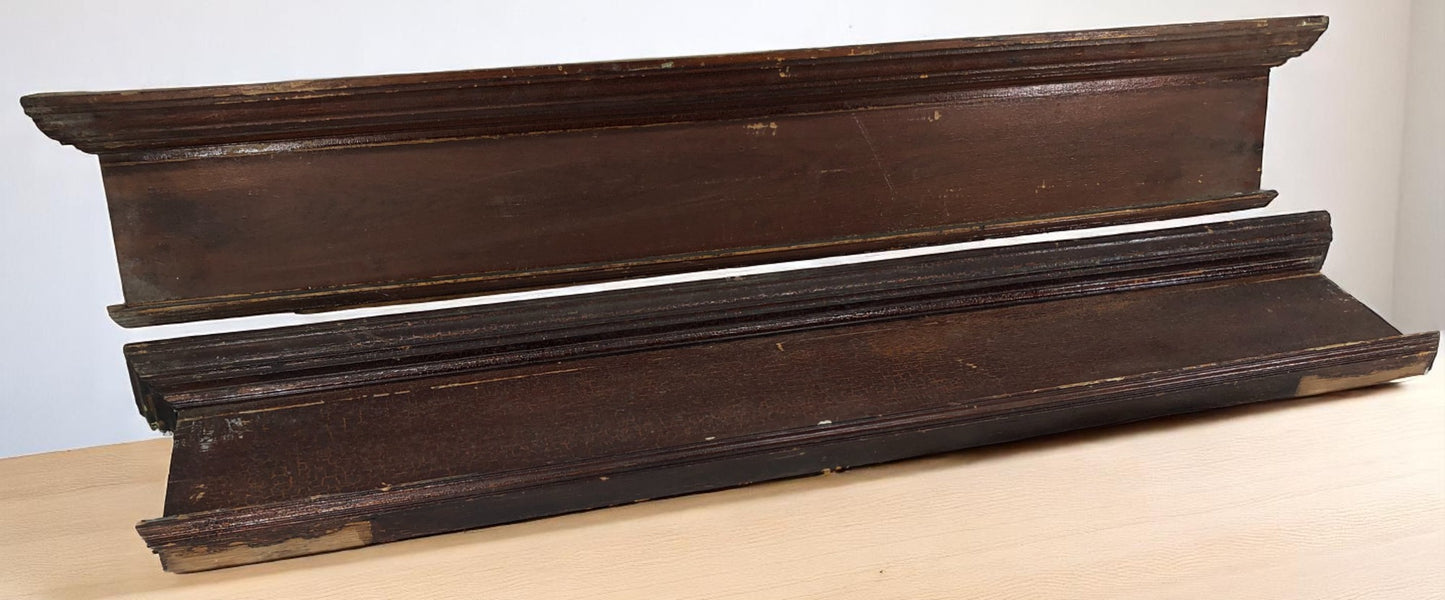 Pair Crown Molding Headers, Trim Door Window Pediment Architectural Salvage B7