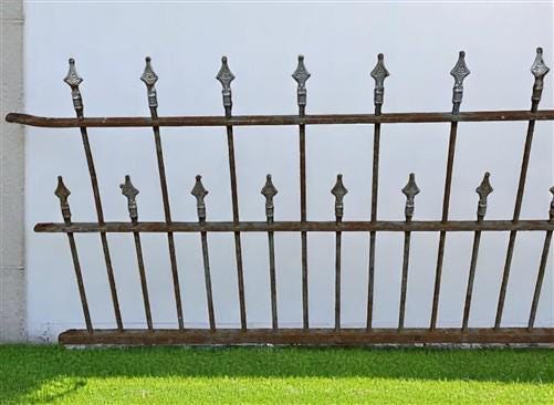 Home & Living > Outdoor & Gardening > Garden Decoration > Yard Art - Wrought Iron Vintage Fence Panel (94.5x42) Architectu...