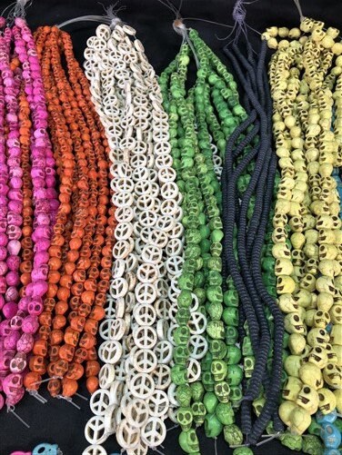 Craft Supplies & Tools > Beads, Gems & Cabochons > Beads - 3D Skull Beads Multi Colors, Gothic Halloween Jewelry Making Cr...