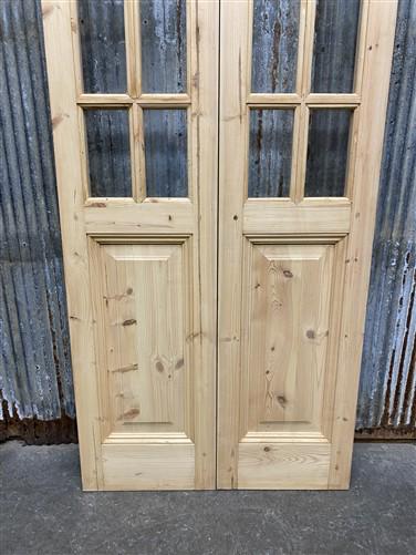French Double Door (32x96.5) 6 Pane Glass Door European Styled EM24-B
