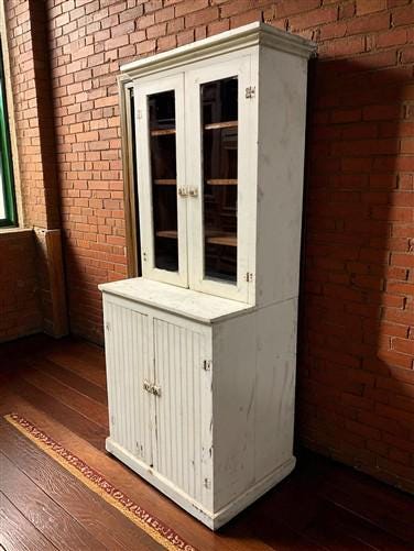 Home & Living > Furniture > Dining Room Furniture > Buffets & China Cabinets - Primitive Kitchen Cupboard, Vintage China H...