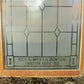 Etched Frosted Clear Glass Vintage Church Window, Architectural Art Glass, C