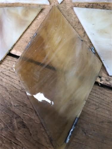 Craft Supplies & Tools > Raw Materials > Glass - 9 Stained Slag Glass Diamond Panes, Reclaimed Church Window Art Glass Pie...