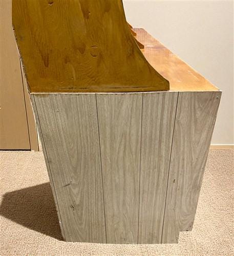 10' Wrapping Station, Vintage Store Counter, Built-in Display Back, Workbench