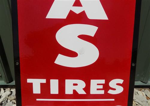 Atlas Tires Repairs Sign, Atlas Porcelain Metal Advertising, Standard Oil Sign A