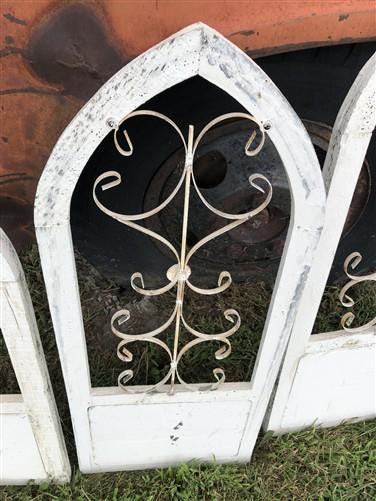 Home & Living > Home Decor > Wall Decor > Wall Hangings - 3 French Country Wood Metal Window Frame, Architectural Frame, F...