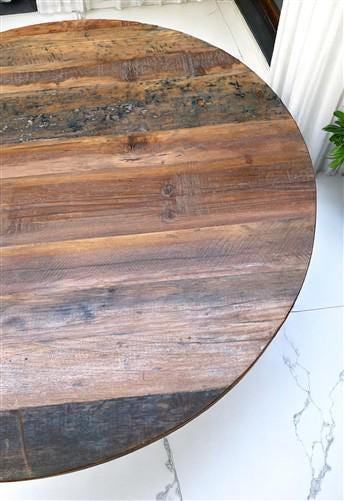 Rustic Round Table, Vintage Dining Room Table, Kitchen Island, Game Table,  G