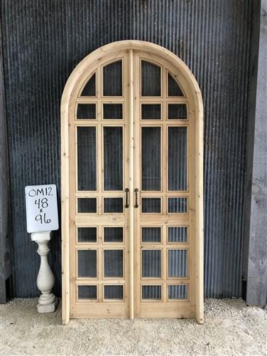 Home & Living > Home Improvement > Doors & Locks > Doors - Arched French Double Door (48x96) 14 Pane Glass Door European S...