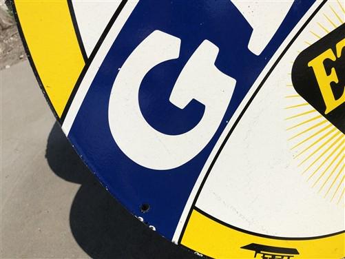 Art & Collectibles > Collectibles > Advertisements - Globe with Ethyl Gasoline Sign, Metal Porcelain Advertising Sign, Gas...