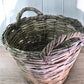 Home & Living > Storage & Organization > Baskets - Round Wicker Basket, Vintage German Woven Rattan Basket, Storage Organi...