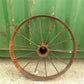 2 Cast Iron Implement Wheels, Wagon Wheel, Tractor Steel Rims, Industrial Age F