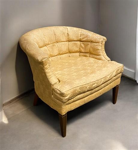 Home & Living > Furniture > Dining Room Furniture > Dining Chairs - Mid Century Modern Vintage Tufted Arm Chair, Tub Barre...