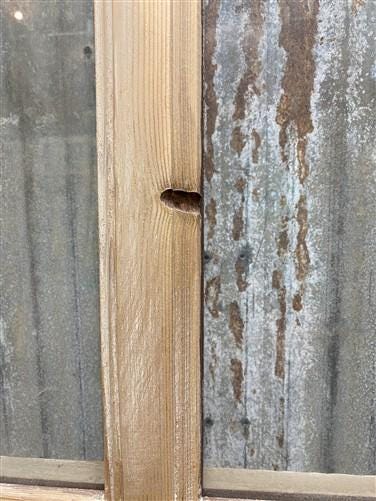 Antique French Single Door (27.5x82) Glass Pane Door with Jamb, Encased Door T12