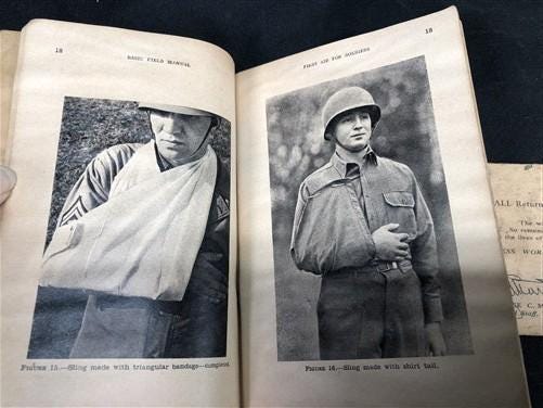 WW2 War Department Basic Field Manual, First Aid For Soldiers, 1943 Original