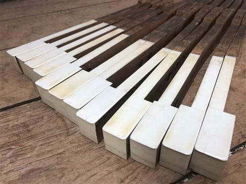12 White Piano Keys, Vintage Piano Key Parts, Art Craft Supplies, Steampunk F