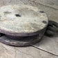 Block Pulley, Vintage Wood Cast Iron Rustic Farm Barn Hay Trolley Carrier A7