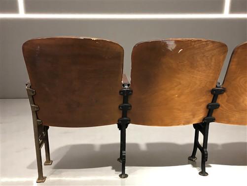 Home & Living > Furniture - 4 Vintage Wood Folding Theater Seats, Auditorium Seats, Entryway Bench, E8 by The Old Grainery