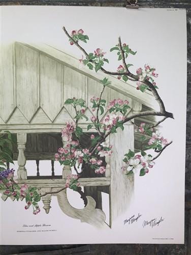 Art & Collectibles > Prints > Lithographs - Maryrose Wampler, Lilac Apple Blossom, Signed Print, 28x22, Wall Art, Plate 6...