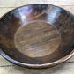 Dark Wood Bowl, Rustic Farmhouse Table Decor, Carved Wooden Bread Bowl A23