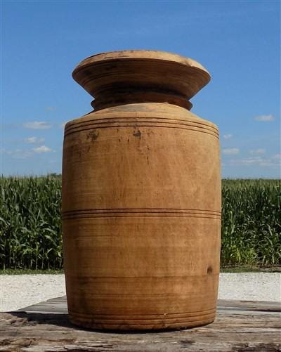 Water Jug, Wood Pot, Wood Vase, Rustic Planter, Modern Farmhouse, European R