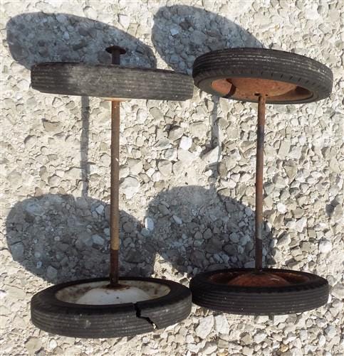 4 Vintage Metal Baby Buggy Wheels Pedal Car Garden Cart Pumpkin Wagon A54