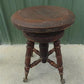 Swivel Wood Piano Organ Stool, Glass Claw Feet, Vintage Organ Bar Bench Old H
