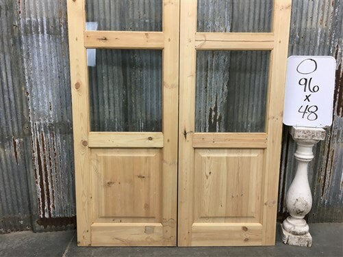 Home & Living > Home Improvement > Doors & Locks > Doors - Arched French Double Doors (48x96) 3 Pane Glass European Styled...