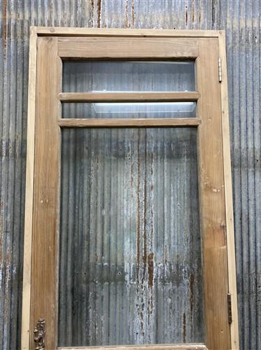 Antique French Single Door(31 x91.5) Glass Pane Door with Jamb, Encased Door T18