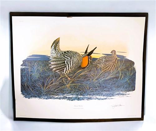 Art & Collectibles > Prints > Lithographs - Richard Sloan, Prairie Chicken, Signed Print, 28x22, Wade Collection, Plate 11...