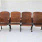 Home & Living > Furniture - 4 Vintage Wood Folding Theater Seats, Auditorium Seats, Entryway Bench, E8 by The Old Grainery