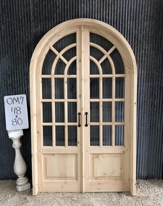 Home & Living > Home Improvement > Doors & Locks > Doors - Arched French Double Door (48x80) 14 Pane Glass Door European S...