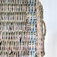 Rectangular Wicker Basket, Vintage German Woven Basket, Storage Organizer C34