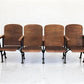 4 Vintage Wood Folding Theater Seats, Auditorium Seats, Entryway Bench, E12