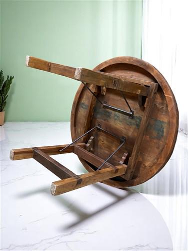 Home & Living > Furniture > Dining Room Furniture > Kitchen & Dining Tables - Rustic Round Table, Vintage Dining Room Tabl...