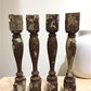 Home & Living > Home Decor > Home Accents - 4 Vintage Brown Wood Balusters, Reclaimed Spindles, Architectural Salvage, O b...