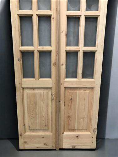 French Double Door (32.5x80.75) 8 Pane Frosted Glass Door European Styled EM43