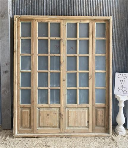 Antique French Double Doors (71x88) Frosted Glass European SideLite Jamb C13