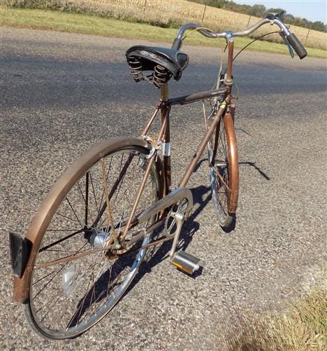 Toys & Games > Sports & Outdoor Recreation > Bikes & Cycling > Bicycles - Chicago Schwinn Bicycle, Brown 3 Speed World Tou...