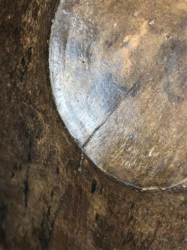 Home & Living > Kitchen & Dining > Kitchen Decor > Centerpieces & Table Decor > Centerpieces - Dark Wood Bowl, Rustic Farm...